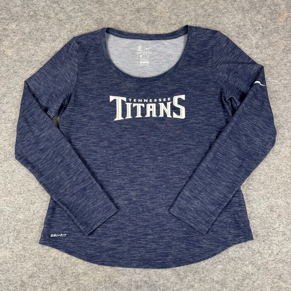 Nike Dri Fit Tennessee Titans Long Sleeve‎ Shirt NFL Athletic Cut Womens Small S